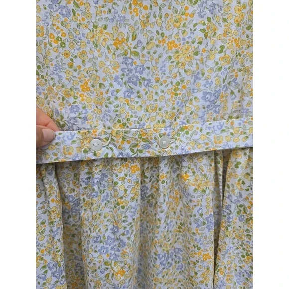 Kidiwi Paris Girls Floral Dress Size 5A Yellow Blue Smocked Waist Ruffle Sleeve - Picture 5 of 10
